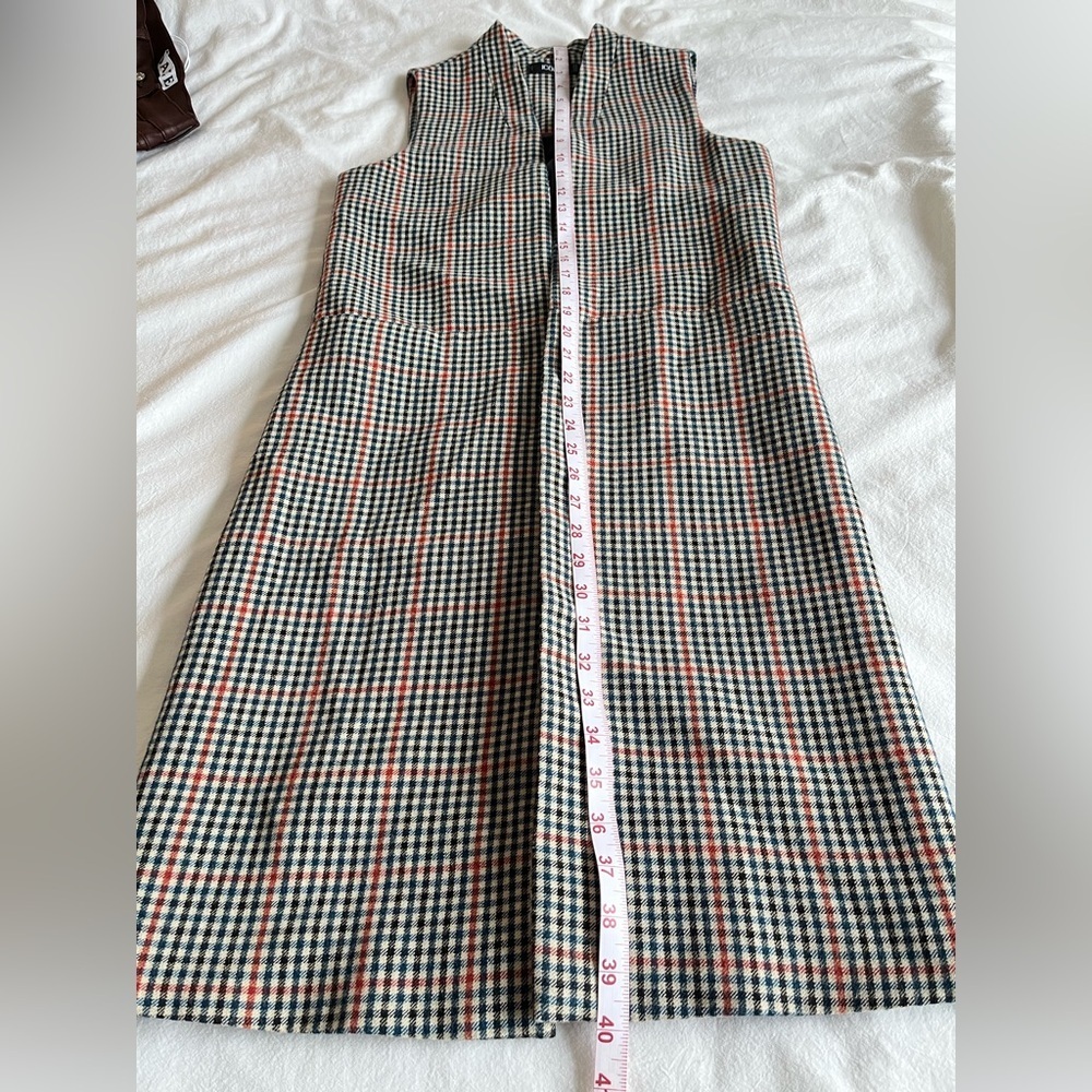 Icône Simons Longline Houndstooth Plaid Vest XS NWOT Office Chic Dark Academia - Picture 12 of 14